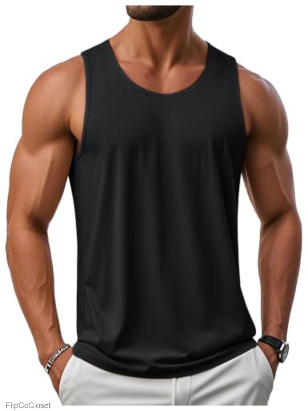 Men's UPF 50+ Tank Top Sleeveless Muscle Shirt Gym Workout Casual